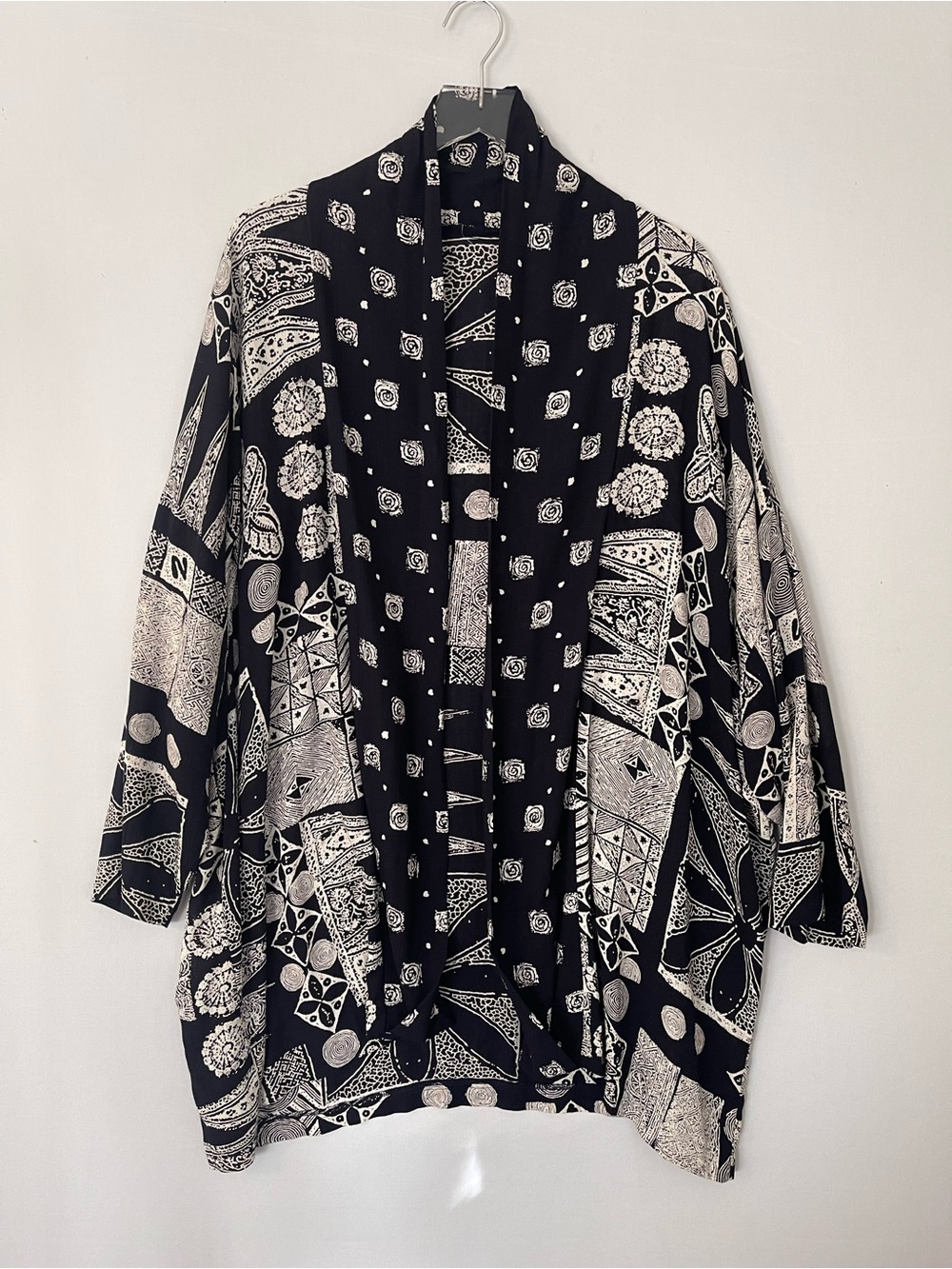 Open Fromt Kimono Jacket/Cover Up Patchwork Print Rayone Floral 2X 3X